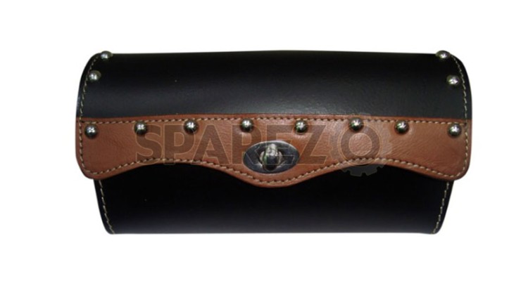 Handcrafted Black & Brown Leather Universal Tool Bag/Tool Roll - SPAREZO