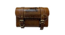 Handcrafted Tan Leather Tool Bag With Indian Logo - SPAREZO