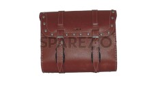 Royal Enfield Brown Color Saddle Bag With Fitting Strips - SPAREZO