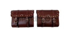 Royal Enfield Classic 350cc 500cc Saddle Bag Pair Cherry Color - SPAREZO