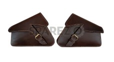 Royal Enfield Interceptor 650 Pannier Leather Bags Pair D1 Brown