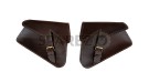 Royal Enfield Interceptor 650 Mounting Rails and Leather Pannier Bag Pair D1 Brown - SPAREZO