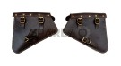 Royal Enfield Interceptor 650 Mounting Rails and Leather Pannier Bag Pair D1 Brown - SPAREZO