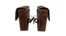 Royal Enfield Interceptor 650 Mounting Rails and Leather Pannier Bag Pair D1 Brown - SPAREZO