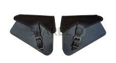 Royal Enfield GT Continental 650 Pannier Leather Bags Pair D1 Black