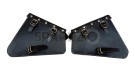 Royal Enfield Interceptor 650 Pannier Leather Bags Pair D1 Black - SPAREZO