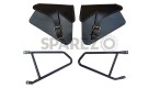 Royal Enfield Interceptor 650 Mounting Rails and Leather Pannier Bag Pair D1 Black - SPAREZO