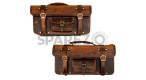 Royal Enfield Big Leather Bags Pair Brown Tan For GT Continental 650 - SPAREZO