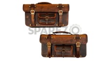 Royal Enfield Big Leather Bags Pair Brown Tan For Interceptor 650 - SPAREZO