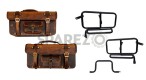 Royal Enfield Pannier Rails and Leather Bags Pair Brown Tan For GT Continental 650 - SPAREZO