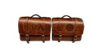 Royal Enfield Classic 350cc 500cc Brown Tan Genuine Leather Luggage Bag - SPAREZO