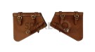 Royal Enfield GT and Interceptor 650 Pannier Bags Tan Color With Black Mounting - SPAREZO