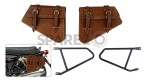 Royal Enfield GT and Interceptor 650 Pannier Bags Tan Color With Black Mounting - SPAREZO