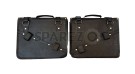 Royal Enfield Classic 350cc 500cc Pair of Saddle Bag Black Leather with Rails - SPAREZO