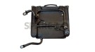 Royal Enfield Classic 350cc 500cc Pair of Saddle Bag Black Leather with Rails - SPAREZO