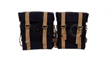 Royal Enfield Black and Golden Pannier Bags For Classic 350cc 500cc