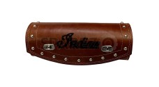 Universal Indian Motorbike Front Side Genuine Leather Tool Bag Brown Color  - SPAREZO