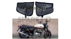 Royal Enfield GT Continental and Interceptor 650 Genuine Leather Black Pannier Bags - SPAREZO