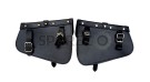 Royal Enfield Meteor 350cc Genuine Leather Pannier Bags Pair Black - SPAREZO