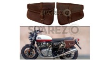 Royal Enfield GT Continental and Interceptor 650 Genuine Leather Brown Pannier Bags - SPAREZO