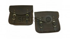 Royal Enfield Genuine Leather Saddle Bags Pair For Classic Models 500cc 350cc - SPAREZO