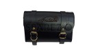 Universal Indian Motorbike Front Side Black Color Genuine Leather Tool Bag - SPAREZO