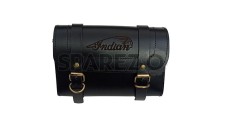 Universal Indian Motorbike Front Side Black Color Genuine Leather Tool Bag