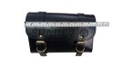 Universal Indian Motorbike Front Side Black Color Genuine Leather Tool Bag - SPAREZO