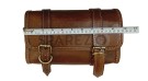 Universal Fit Genuine Soft Leather Tool Bag Brown For Motorcycle - SPAREZO