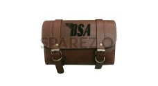 BSA Universal Fit Brown Genuine Leather Tool and Accessories Bag - SPAREZO