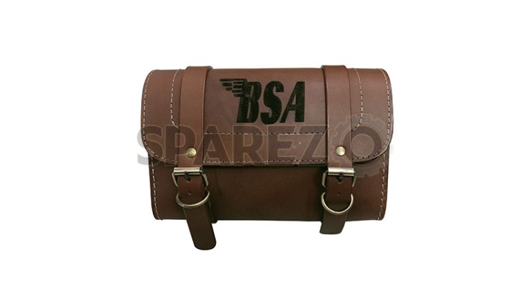 BSA Universal Fit Brown Genuine Leather Tool and Accessories Bag - SPAREZO