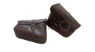 Royal Enfield GT and Interceptor 650cc Leather Tobacco Color Pannier Bags Pair - SPAREZO