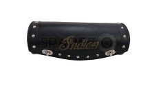 Universal Indian Motorbike Front Side Genuine Leather Tool Bag Black Color D1 - SPAREZO