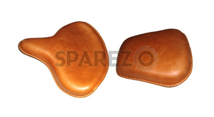 Royal Enfield American Style Front And Rear Seat Tan Color - SPAREZO