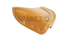 New Royal Enfield Tan VINYL Front Solo Seat With Chrome Springs Complete - SPAREZO