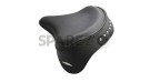 New 16" Harley Chopper Classic Police Seat Skirted Black With Springs - SPAREZO