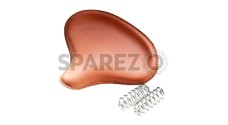 New Royal Enfield Front American Type Seat Brown Colour + Chrome Springs - SPAREZO