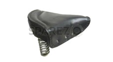 New Royal Enfield Black Leather Front Solo Seat With Chrome Springs Complete