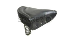 New Royal Enfield Black Leather Front Solo Seat With Chrome Springs Complete - SPAREZO