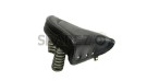 New Royal Enfield Black Leather Front Solo Seat With Chrome Springs Complete - SPAREZO