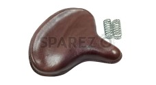 Royal Enfield Front American Type Seat Brown Colour + Chrome Springs - SPAREZO