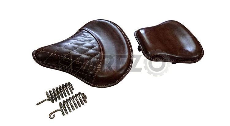 Royal Enfield Classic Bike Front & Rear Brown Color Seat - SPAREZO