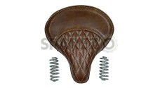Royal Enfield 500cc Standard Leather Brown Color Seat With Spring  - SPAREZO