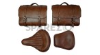 Royal Enfield 350cc 500cc Standard Bike Front and Rear Seats With Saddle Bags - SPAREZO