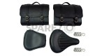 Royal Enfield 350cc 500cc Classic Bike Front and Rear Seats With Saddle Bags - SPAREZO