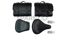 Royal Enfield 350cc 500cc Classic Bike Front and Rear Seats With Saddle Bags - SPAREZO