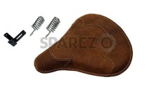Genuine Leather Front Rider Solo Seat for Royal Enfield Classic 500cc 350cc - SPAREZO