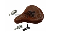 Royal Enfield Classic 350 500 Engraved Leather Front Seat Brown    