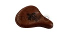 Royal Enfield Classic 350 500 Engraved Leather Front Seat Brown     - SPAREZO