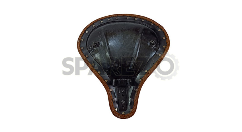 Shaded Brown Leather Seat For Royal Enfield Classic 350/500 – Front & Rear, 2010-2021